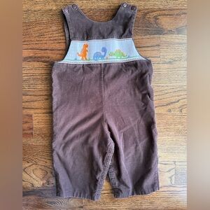 Anavini brown corduroy dinosaur smocked long all 18 month